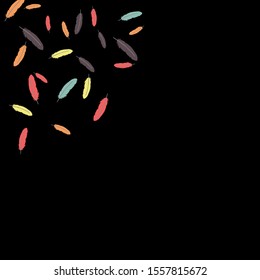 Colorful feathers. Prints of Colored feathers Design for Goods for Pets. Simple Pattern for Print, Logo or Poster. Vector Confetti Background.
