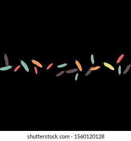 Colorful feathers. Prints of Colored feathers Design for Goods for Pets. Simple Pattern for Print, Logo or Poster. Vector Confetti Background.
