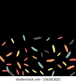 Colorful feathers. Prints of Colored feathers Design for Goods for Pets. Simple Pattern for Print, Logo or Poster. Vector Confetti Background.
