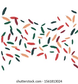 Colorful feathers. Prints of Colored feathers Design for Goods for Pets. Simple Pattern for Print, Logo or Poster. Vector Confetti Background.
