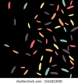 Colorful feathers. Prints of Colored feathers Design for Goods for Pets. Simple Pattern for Print, Logo or Poster. Vector Confetti Background.
