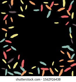 Colorful feathers. Prints of Colored feathers Design for Goods for Pets. Simple Pattern for Print, Logo or Poster. Vector Confetti Background.
