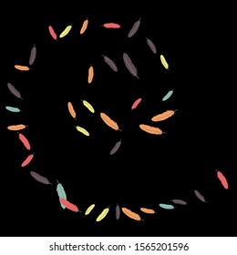 Colorful feathers. Prints of Colored feathers Design for Goods for Pets. Simple Pattern for Print, Logo or Poster. Vector Confetti Background.
