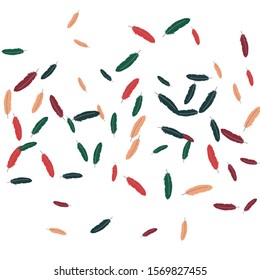 Colorful feathers. Prints of Colored feathers Design for Goods for Pets. Simple Pattern for Print, Logo or Poster. Vector Confetti Background.
