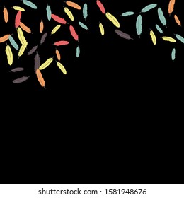 Colorful feathers. Prints of Colored feathers Design for Goods for Pets. Simple Pattern for Print, Logo or Poster. Vector Confetti Background.
