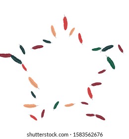 Colorful feathers. Prints of Colored feathers Design for Goods for Pets. Simple Pattern for Print, Logo or Poster. Vector Confetti Background.
