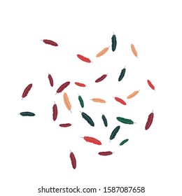 Colorful feathers. Prints of Colored feathers Design for Goods for Pets. Simple Pattern for Print, Logo or Poster. Vector Confetti Background.
