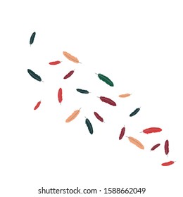 Colorful feathers. Prints of Colored feathers Design for Goods for Pets. Simple Pattern for Print, Logo or Poster. Vector Confetti Background.
