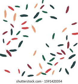 Colorful feathers. Prints of Colored feathers Design for Goods for Pets. Simple Pattern for Print, Logo or Poster. Vector Confetti Background.
