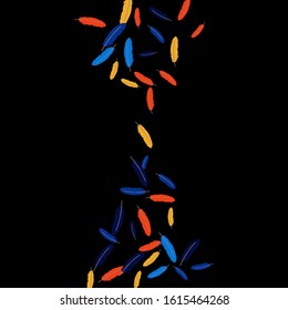 Colorful feathers. Prints of Colored feathers Design for Goods for Pets. Simple Pattern for Print, Logo or Poster. Vector Confetti Background.