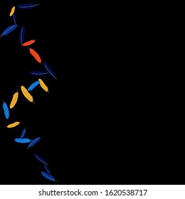Colorful feathers. Prints of Colored feathers Design for Goods for Pets. Simple Pattern for Print, Logo or Poster. Vector Confetti Background.