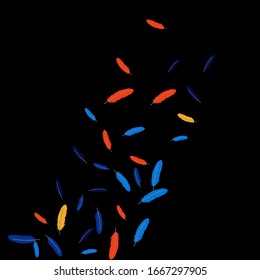 Colorful feathers. Prints of Colored feathers Design for Goods for Pets. Simple Pattern for Print, Logo or Poster. Vector Confetti Background.
