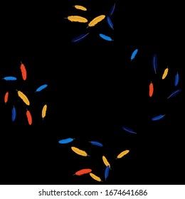 Colorful feathers. Prints of Colored feathers Design for Goods for Pets. Simple Pattern for Print, Logo or Poster. Vector Confetti Background.
