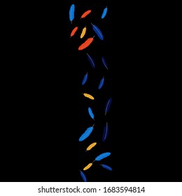 Colorful feathers. Prints of Colored feathers Design for Goods for Pets. Simple Pattern for Print, Logo or Poster. Vector Confetti Background.
