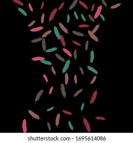 Colorful feathers. Prints of Colored feathers Design for Goods for Pets. Simple Pattern for Print, Logo or Poster. Vector Confetti Background.
