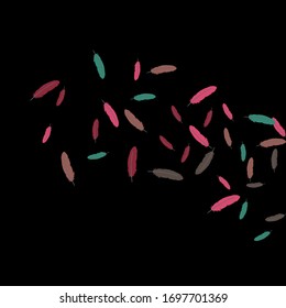 Colorful feathers. Prints of Colored feathers Design for Goods for Pets. Simple Pattern for Print, Logo or Poster. Vector Confetti Background.
