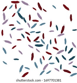 Colorful feathers. Prints of Colored feathers Design for Goods for Pets. Simple Pattern for Print, Logo or Poster. Vector Confetti Background.

