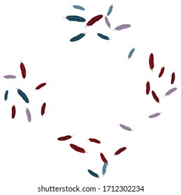 Colorful feathers. Prints of Colored feathers Design for Goods for Pets. Simple Pattern for Print, Logo or Poster. Vector Confetti Background.
