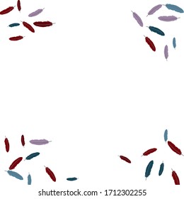 Colorful feathers. Prints of Colored feathers Design for Goods for Pets. Simple Pattern for Print, Logo or Poster. Vector Confetti Background.
