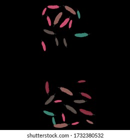 Colorful feathers. Prints of Colored feathers Design for Goods for Pets. Simple Pattern for Print, Logo or Poster. Vector Confetti Background.
