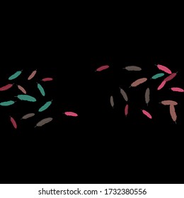 Colorful feathers. Prints of Colored feathers Design for Goods for Pets. Simple Pattern for Print, Logo or Poster. Vector Confetti Background.
