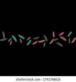 Colorful feathers. Prints of Colored feathers Design for Goods for Pets. Simple Pattern for Print, Logo or Poster. Vector Confetti Background.
