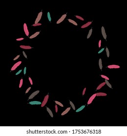 Las plumas coloridas. Impresiones de plumas de colores Diseño de Bienes para Mascotas. Patrón simple para impresión, logotipo o afiche. Fondo de Confetti vectorial.

