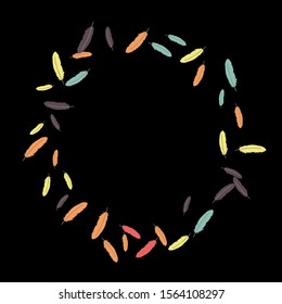 Colorful feathers. Prints of Colored feathers. Simple Pattern for Print, Logo or Poster. Vector Confetti Background.
