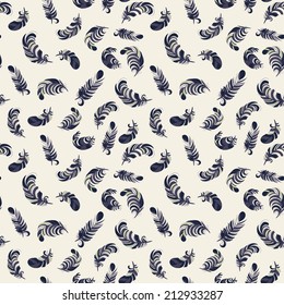 colorful feathers seamless pattern