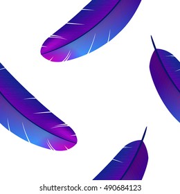 Colorful feathers seamless pattern. Eps10 vector illustration.
