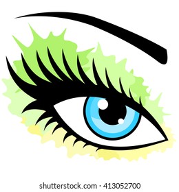 Colorful female eye
