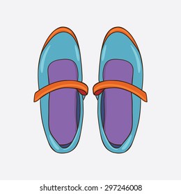 Colorful female shoes. Vector illustration.