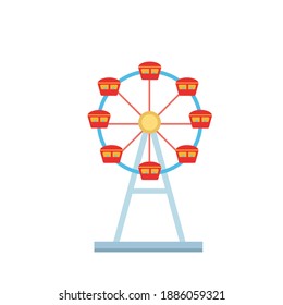 Colorful Ferris wheel from amusement park Entertainment element for family fun amusement park, carnival, fairground, ferris wheel, sky wheel, amusement park vector, icon 