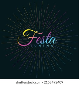 colorful festa junina background with bursting lines