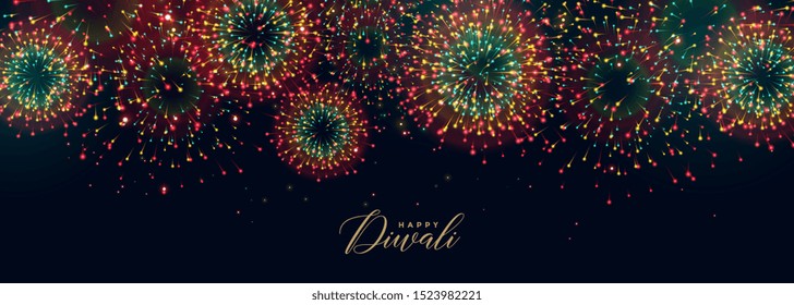 colorful festival fireworks in sky for diwali season