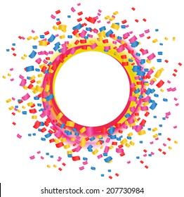 Colorful festive  background with confetti, vector Illustration.