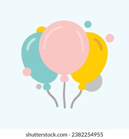 Colorful festive balloons design vectors