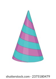Colorful festive birthday party hat with different patterns. Vector illustration design