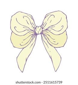 Colorful festive bow. Decorative elements. Vector graphics.