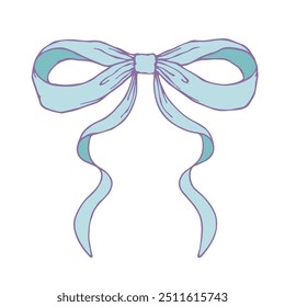 Colorful festive bow. Decorative elements. Vector graphics.