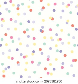 Colorful festive confetti vector pattern, seamless repeat design. Trendy minimal style. Great for fabrics, greeting cards, wallpapers, gift wrapping paper, social media, web page , surfaces etc.