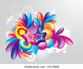 Colorful festive design element on grunge background