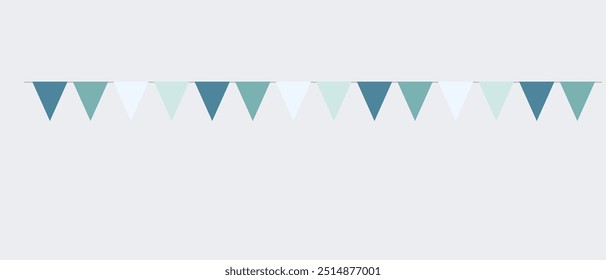 Colorful Festive Garland on Transparent Background. Carnival, birthday, circus border decoration. Simple banner hanging party classy decor vector element. Vector