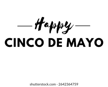 Colorful and festive "HAPPY CINCO DE MAYO" text graphic with vibrant hues and bold fonts, perfect for celebration designs, party invites, social media, and cultural event promotions.
