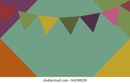 Colorful and festive image composed of triangles. Pennant banner