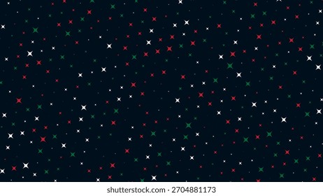 Decoração de fundo dispersa por padrão estelar festivo colorido. Fundo de padrão de decoração de Natal.