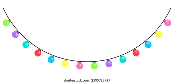 colorful festive string lights, decorative lights, lightbulb hanging flag, hanging bulb line colorful for banner