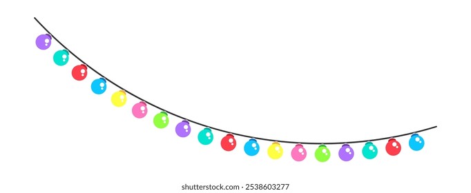 colorful festive string lights, decorative lights, lightbulb hanging flag, hanging bulb line colorful for banner