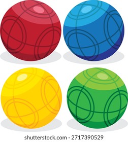 Colorful few Bocce balls vector.
