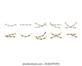 Colorful Fiesta Flag Element Set